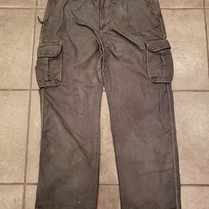 LL Bean cotton canvas cargo pant dark green 40x32